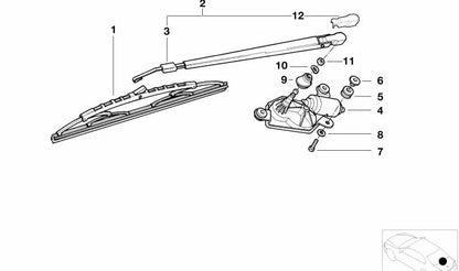 Coud de couvercle en caoutchouc arrière OEM 61628401823 pour BMW E36 et Z3. BMW d'origine.