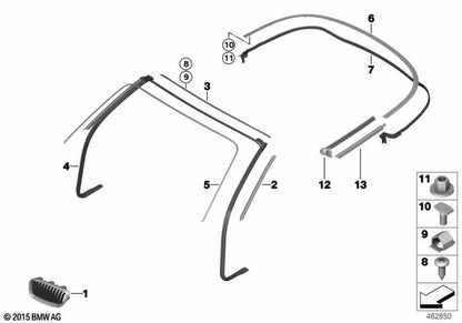 Listón cortaviento superior OEM 51217267941 para BMW Serie 2 F23, F23 LCI. Original BMW.