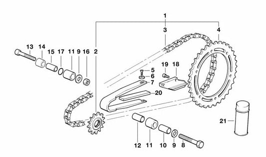 Arruela OEM 16112345084 para motocicletas BMW F 650, F 650 ST, G 650 X. Originais BMW Motorrad.