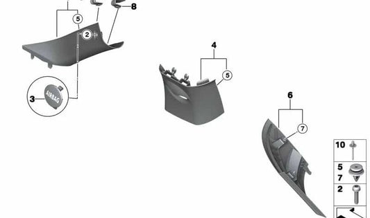 Paramento columna C izquierda Carbon Black OEM 51439809019 para MINI Paceman R61 (03/2012 — 09/2016). Original MINI.