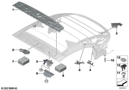 Rechte Startplatte für BMW 8 F91 -Serie, G14 (OEM 54349448954). Original BMW.