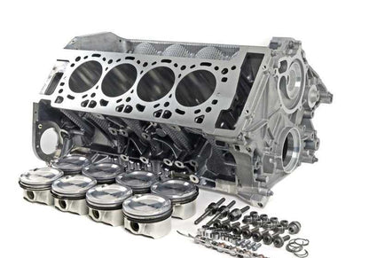 Bloque motor completo con pistones OEM 11112296653 para BMW E70 (X5 M) y E71 (X6 M). Compatible con motores S63. Original BMW.