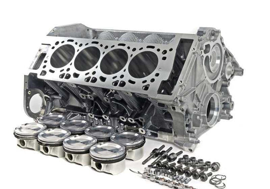 Komplette Motorblock mit OEM -Kolben 11112296653 für BMW E70 (x5 m) und E71 (x6 m). Kompatibel mit S63 -Motoren. Original BMW.