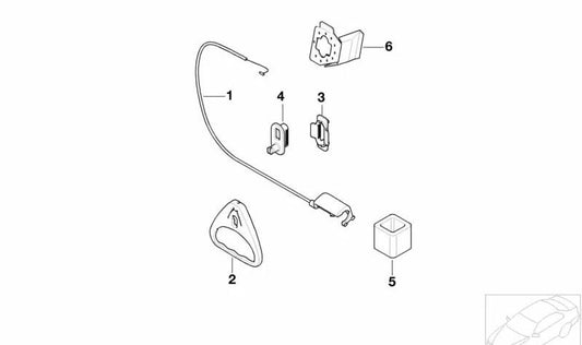 Cubierta de desbloqueo de emergencia OEM 51247069903 para BMW E39. Original BMW.