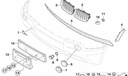 Right fog light trim for BMW X3 E83 (OEM 51113400912). Original BMW