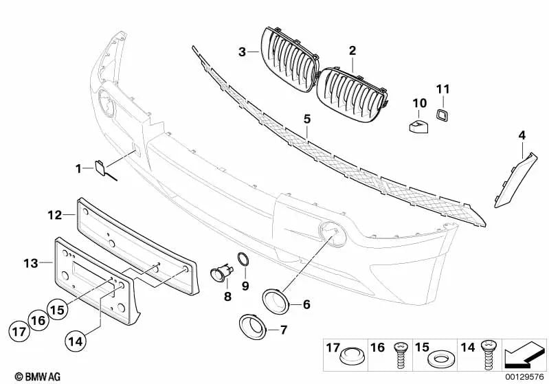 PDC Transmitter Bracket Front Right Outer for BMW E83 (OEM 51113402838). Original BMW.