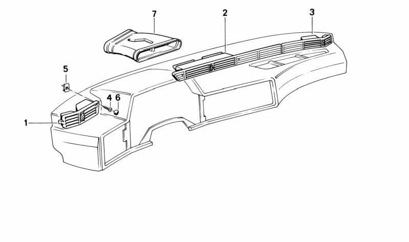 Condotto centrale dell'aria fredda per BMW 6 E24 (OEM 51451885395). BMW originale