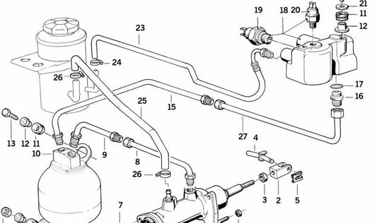 OEM -Bremsrohr 3431159947 für BMW 7 -Serie (E32). Original BMW.