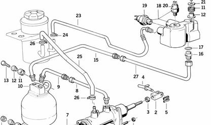 Latiguillo de freno OEM 34331160665 para BMW E32. Original BMW.