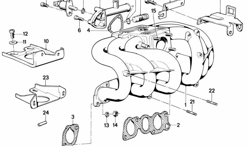 Junta sin amianto OEM 11611730787 para BMW E21, E30, E12, E28. Compatible con sistemas de admisión. Pieza original BMW.