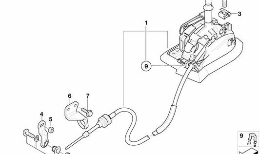 Levier de changement STEPTRONIC OEM 25167525329 pour BMW E53. BMW d'origine.