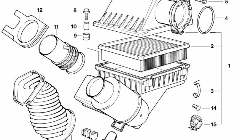 Amortiguador de ruido de admisión para BMW E34, E32 (OEM 13711736488). Original BMW