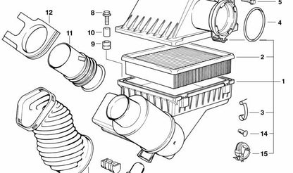 Toma de admisión para BMW E34, E32 (OEM 13711736630). Original BMW
