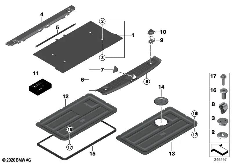 Soil à tronc pour BMW I I01, I01N (OEM 51487362862). BMW d'origine.