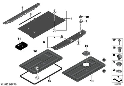 Tapa de servicio delantera OEM 51717410691 para BMW i3 I01, i3 I01 LCI. Original BMW.