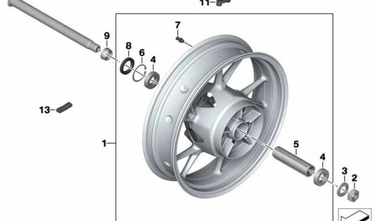 OEM 36318562657 Hinterradabscheider für BMW Motorrad F 750 GS, F 800 GS, F 900 R, F 900 XR (alle angegebenen Modelle). Originaler BMW Motorrad.