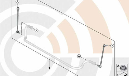 OEM 31352405869 Kit de reparo do estabilizador BIELETAS PARA BMW E90, E90N, E91, E91N, E92, E92N, E84. BMW original.