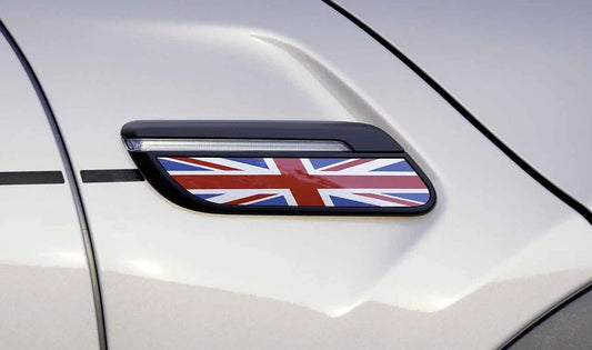 Moldura lateral izquierda Union Jack OEM 51135A1D9B2 para MINI F56 LCI, F56 BEV LCI, F55 LCI, Cabrio F57 LCI (03/2020-02/2024). Original MINI.