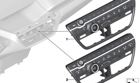 Panel de control climatizador y radio OEM 61315A0A3F6 para BMW i3 (I01, I01N). Recambio original BMW.