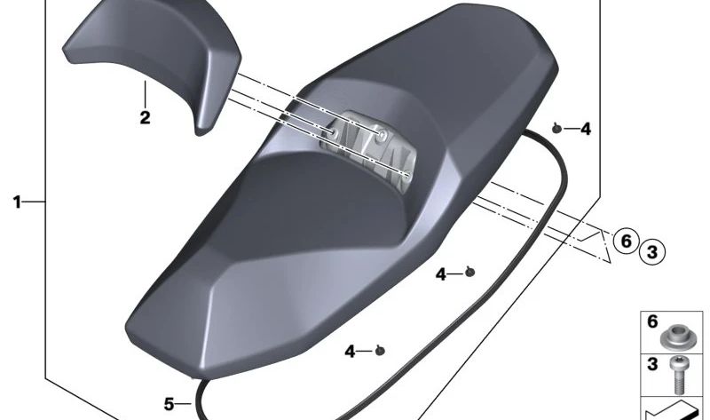Junta de perfil OEM 52538558620 para BMW Motorrad C 400 GT (CK08, 0C06, 0C61, 0S01, 0S03) y C 400 X (CK09, 0C09, 0C31, 0S11). Original BMW Motorrad.