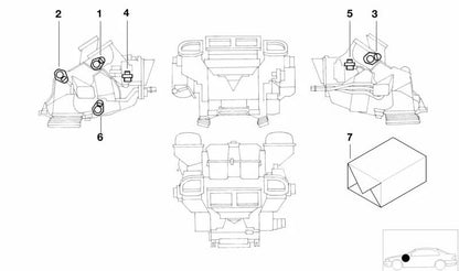 Actuador de trampilla del habitáculo trasero para BMW Serie 5 E39, X5 E53 (OEM 64116935441). Original BMW