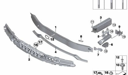 Soporte inferior para paragolpes delantero OEM 51117294912 para BMW F34 (Serie 3 GT). Original BMW.