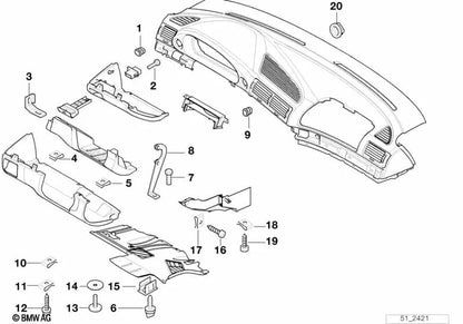 Soporte de Carenado para BMW E38 (OEM 51168169717). Original BMW