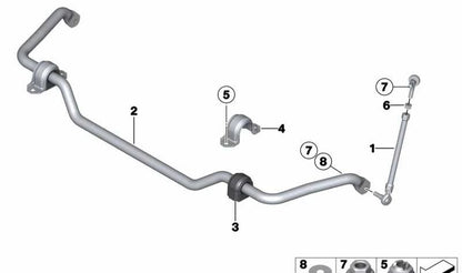 Soporte para Estabilizador para BMW F20, F21, F22, F23, F30, F31, F34, F35, F32, F33, F36, I01 (OEM 31306792207). Original BMW