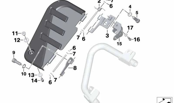 Soporte faro adicional derecho OEM 77148382980 para motos BMW K1600 Bagger (K61) 2017-2025. Original BMW Motorrad.