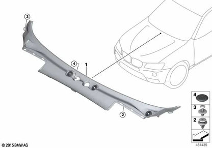 Cubierta de Capó para BMW X3 F25, X4 F26 (OEM 51717206135). Original BMW.