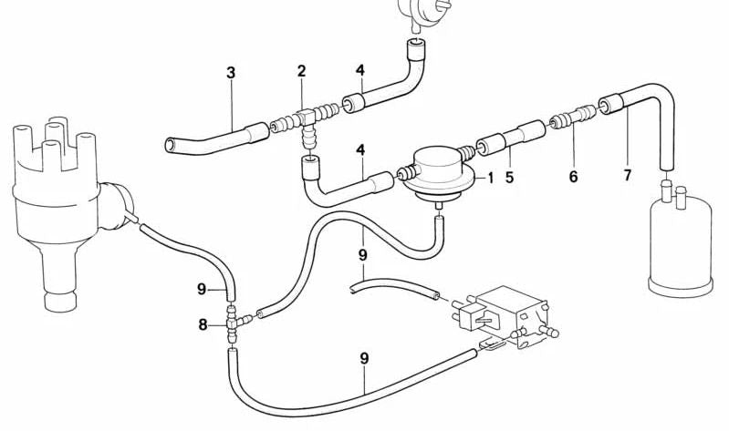 Adaptador reductor OEM 16121153403 para BMW E30 {316, 316i} con motor M10. Compatible con versiones manuales y automáticas. Original BMW.