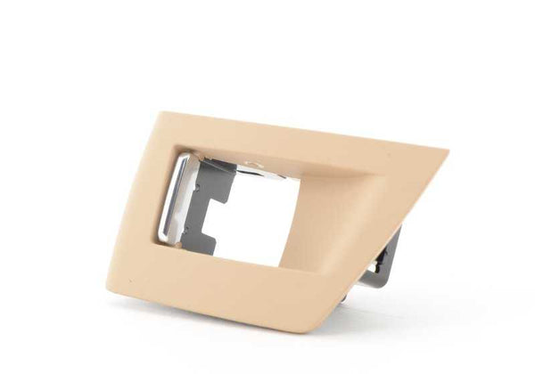 Embellecedor interruptor elevalunas derecho OEM 51417225892 para BMW F10, F10N, F11, F11N, F18, F18N. Color beige veneto. Original BMW.