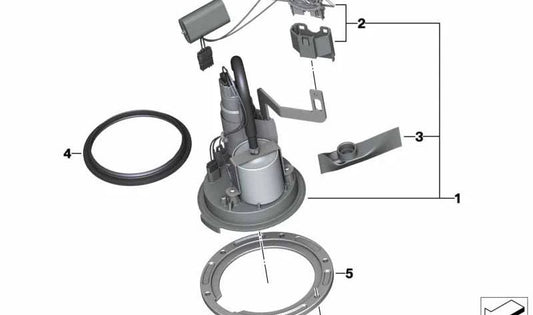 Bomba de combustible con sensor de palanca OEM 16148414945 para BMW Motorrad S 1000 R, S 1000 RR, M 1000 R, M 1000 RR. Original BMW Motorrad.