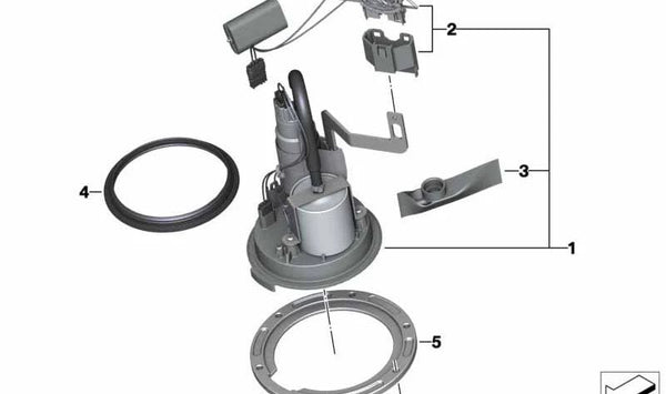 Bomba de combustible con sensor de palanca OEM 16148414945 para BMW Motorrad S 1000 R, S 1000 RR, M 1000 R, M 1000 RR. Original BMW Motorrad.