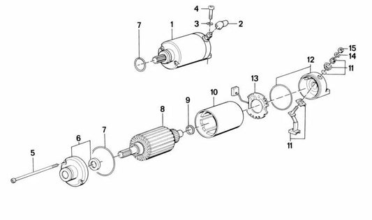 Conjunto de escovas de carbono OEM 12411459567 para motocicletas BMW K1200GT, K1200RS, K75, K100... e muito mais. Originais BMW Motorrad.