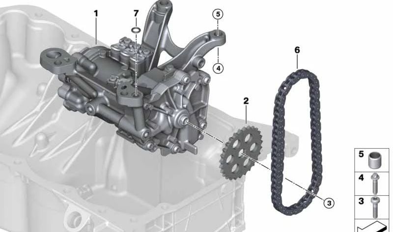 Bomba de vacío de aceite OEM 11418650924 para BMW F52, F45N, G20, G20N, G28, G28N, G38N, F49N, F39, G08, G08N, G18. Pieza original BMW.