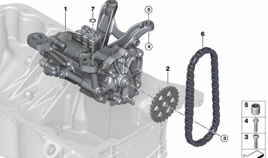 Bomba de vacío de aceite OEM 11418650924 para BMW F52, F45N, G20, G20N, G28, G28N, G38N, F49N, F39, G08, G08N, G18. Pieza original BMW.