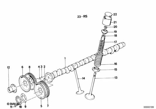 Valve d'admission pour BMW E28, E24, E23 (OEM 11341305435). BMW d'origine