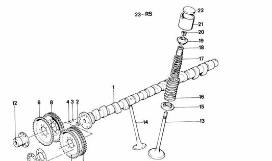Válvula de escape 32MM OEM 11341305436 para BMW E28 M5 y BMW E24 635CSi, M635CSi con motor S38. Repuesto original BMW.