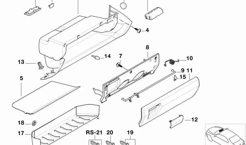 OEM 51168195278 gear lever support for BMW E36. Original BMW.
