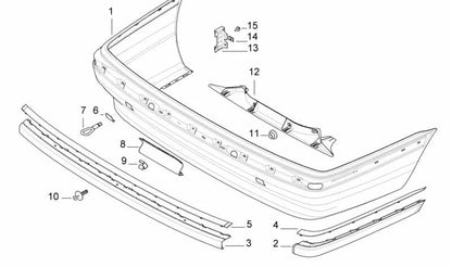 Protective moulding for BMW 7 Series E38 (OEM 51128125413). Original BMW