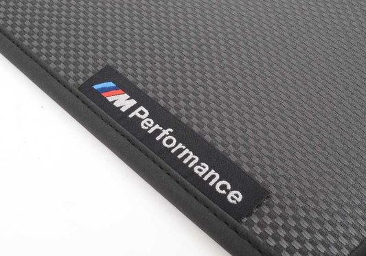 Alfombrillas delanteras M Performance OEM 51472365217 para BMW Serie 5 F10, F11, F10 LCI, F11 LCI. Original BMW.