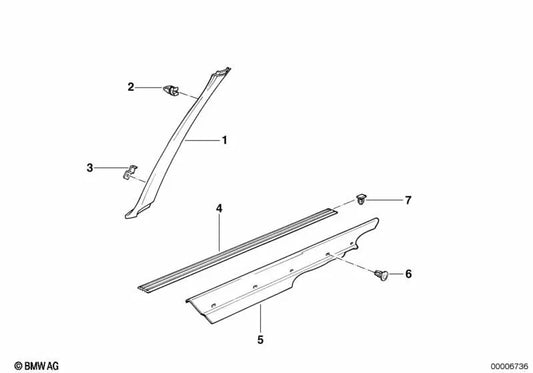 FORNO DE PORTA DIREITO PARA BMW 3 E30 SERIES (OEM 51471961806). BMW original.