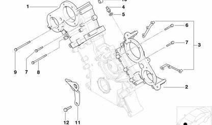Tapa superior del cárter de distribución OEM 11147830134 para BMW E39 M5 y BMW Z8 E52 (motores V8 S62). Original BMW.