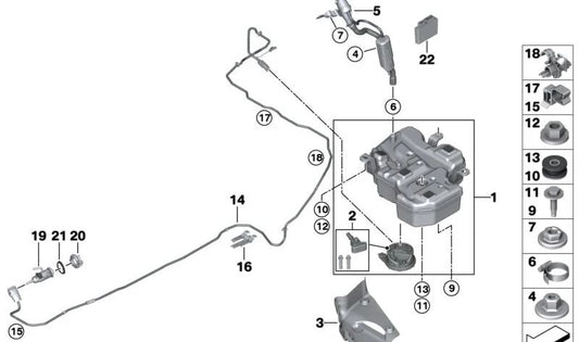Cable de dosificación OEM 16197441553 para MINI Clubman F54, F54 LCI. Original MINI.