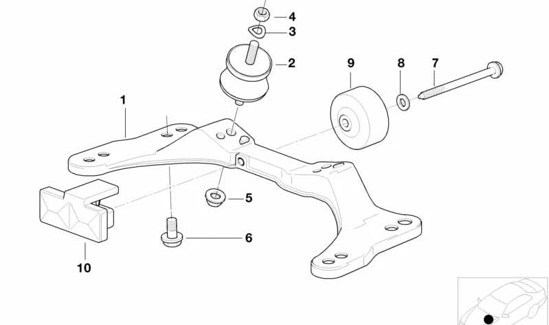 Tope de transmisión OEM 23701095843 para BMW E36 y Z3. Original BMW.