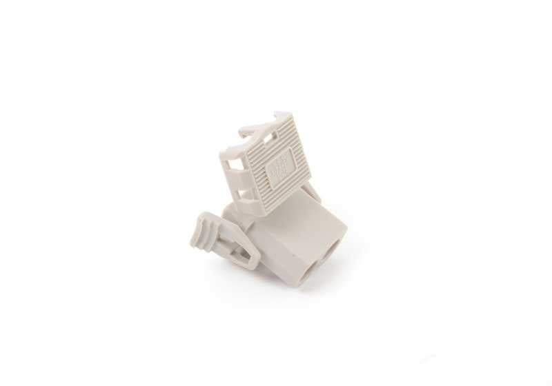 Conector eléctrico 2 pines gris OEM 61131378418 para BMW E30, E39. Original BMW.