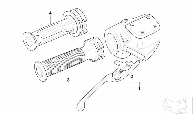Alça ranhurada direita OEM 61317709512 para motocicletas BMW R1150GS, R850R, K1200GT... e muito mais. Originais BMW Motorrad.
