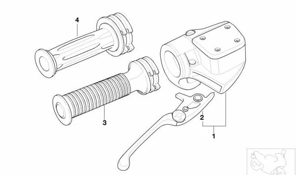 Maneta de freno OEM 32727710201 para BMW Motorrad K1200 GT, K1200 RS, K1200 LT, R1100 S, R1150 GS, R1150 RS, R1150 RT, R850 RT, R1150 R. Compatible con sistema ABS integral. Original BMW Motorrad.