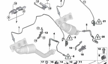 Soporte de sistema de escape OEM 11787548283 para BMW (Modelos compatibles: E81, E82, E87, E88, E90, E91, E92, E93, E84, E70, E89). Original BMW.